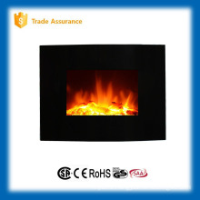 24" mini black glass curved linear wall mounted electric fireplace large room heater